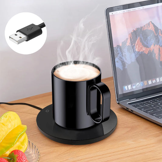 Calentador de tazas USB Calentador de tazas Calentador de tazas de café Calentador termostático Posavasos Calentador eléctrico de tazas de café, té y leche para oficina y hogar