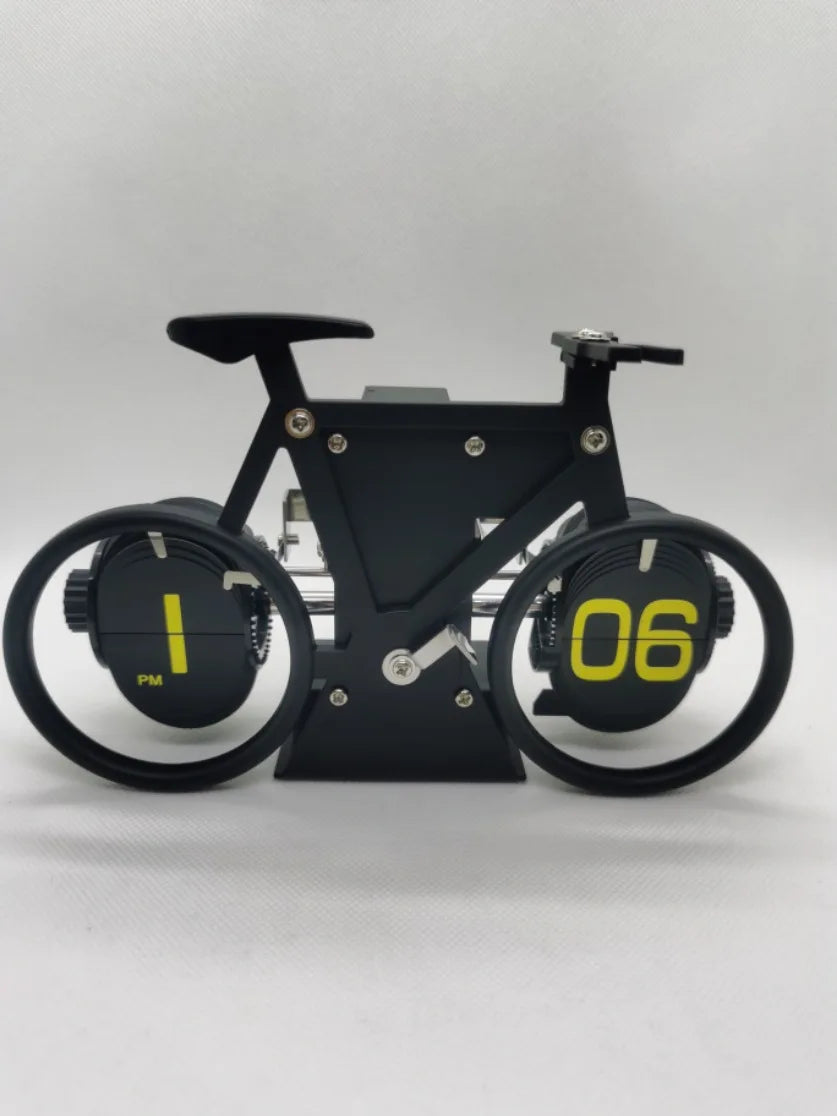 Modern Flip Clock Bicycle Shaped for Home Bedroom Dormitory Living Room Office Desktop Decoration Retro Style Big Number Clock